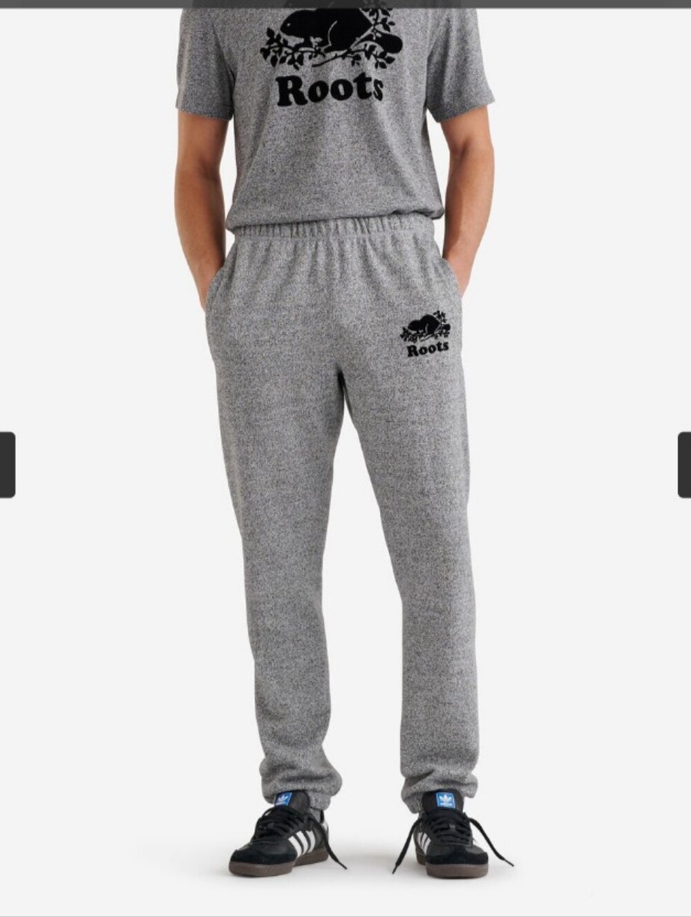 Original fleece Roots Small Men's/Womens Grey Sweatpants